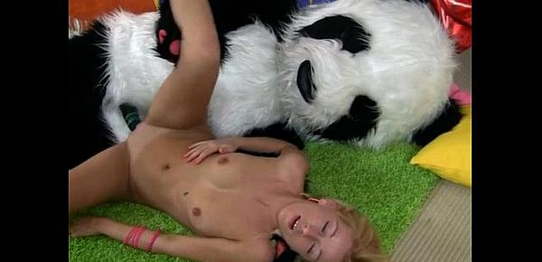  Striptease and hot fuck for shy Panda